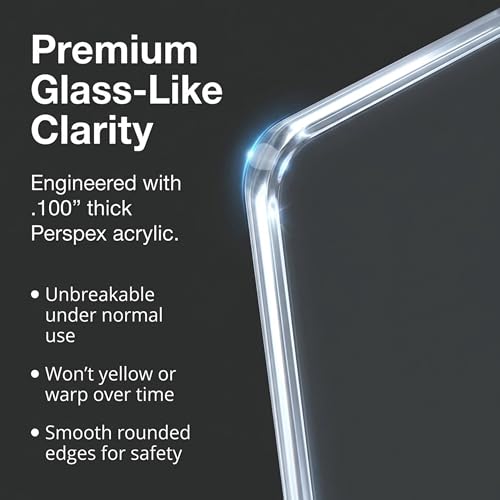 Clear-Ad - Acrylic Trifold Brochure Holder with Business Card Pocket - Rack Card Display - Pamphlet Stand - LHF-P100 (Single Pack) - size: Single Pack