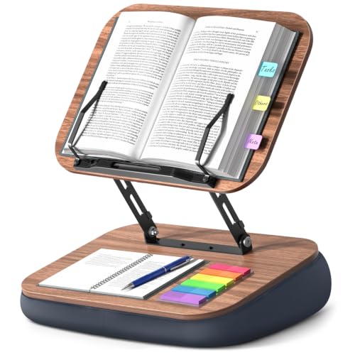 Lap Bean Bag Book Holders for Reading Hands Free, Adjustable Book Stand