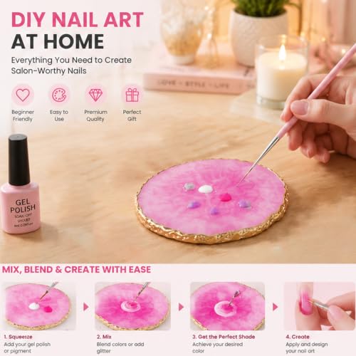 31Pcs Nail Art Brush Set with Dotting Tools, Liner Brushes & Silicone Pens - size: Style A