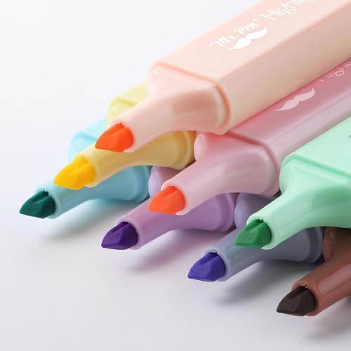 Mr. Pen- Pastel Highlighters, 8 Pack, Highlighters with Firm Chisel Tip - color: Pastel