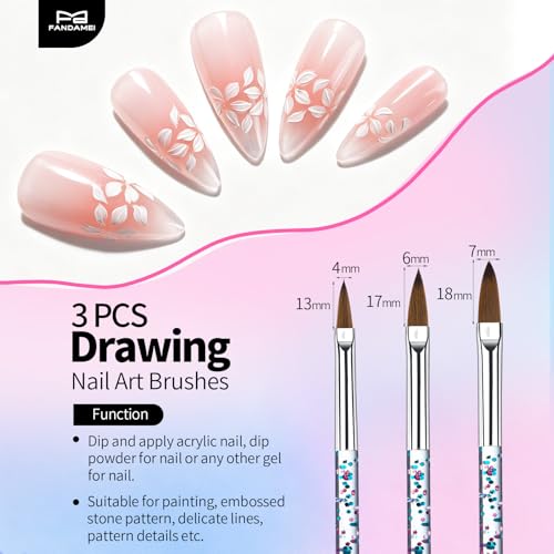 FANDAMEI Nail Art Pens, Nail Art Tools, Nail Design Tools, Nail Stuff - color: Transparent Glitter