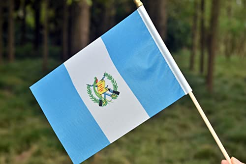 25Pack Small Guatemala Flag Handheld Mini Guatemalan Flag on Stick 5x8 Inch - color: Guatemala