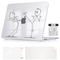 Fun Cartoon Line Art Clear Case for 2026 MacBook Neo 13 Inch A3404 - color: Funny Minimalist Characters