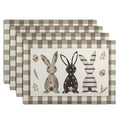 Easter Bunny Buffalo Plaid Placemats Set of 4 Rabbit Spring Egg Dining Table Placemats 12x18 Inch Check Brown White Heat Resistant Washable Table Mats for Kitchen Dining Holiday Indoor - color: Easter Plaid Rabbit