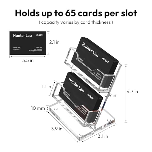 NIUBEE Acrylic Business Card Holder Gift Card Display Stand for Desk Office