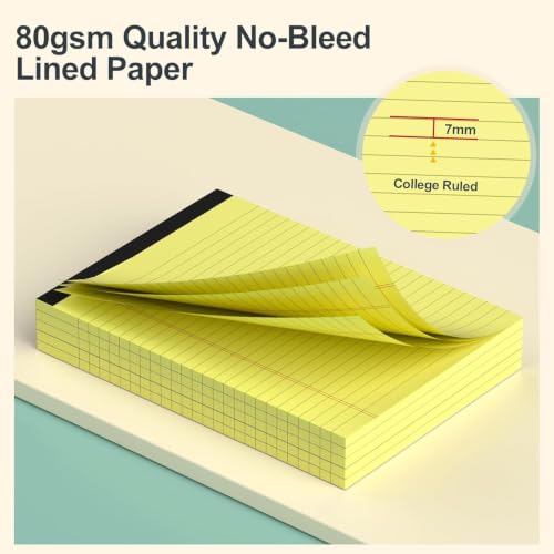 8 Pack Yellow Legal Pads 5x8 Small Note Pads 240 Sheets Yellow Pads Paper - color: Yellow 8, size: 5x8 Inch