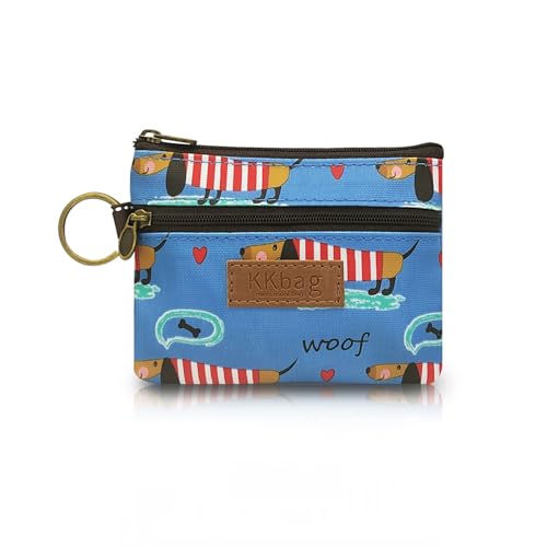 Coin Bag, Waterproof Coin Wallet Small Coin Purse with Zipper and Keyring, Cute Coin Pouch for Women and Girls, Change Purse Mini Storage Bag for Coin, Cards, Keys, Lipsticks (sky blue) - color: sky blue dog