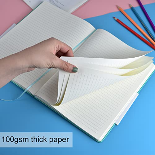 2 Pack B5 Journal Notebooks Classic College Ruled Notebooks Hardcover Lined Journals for Office Home School Business Writing Note Taking, 10.2 x 7.5 inch, 100GSM Thick Paper, 160 Pages (Blue/Green) - color: Blue/Green