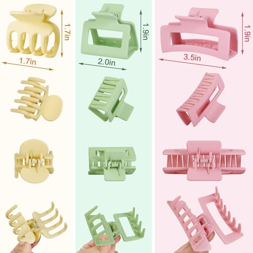 SMKSL 12 Pcs Hair Claw Clips for Women & Girls 3 Styles Hair Accessories - color: Colorful