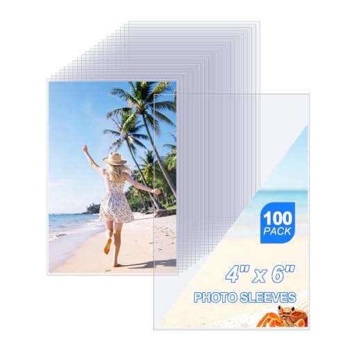 4x6 Photo Sleeves, Soft Clear Sleeves, Top Loading, 100 Pack