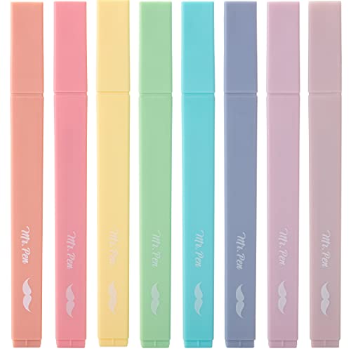 Mr. Pen- Aesthetic Highlighters No Bleed, 8 Pack, Candy Colors | Chisel Tip, Cute Highlighters Assorted Colors for Journaling, Highlighting, Underlining, Fast Dry, Back to School Supplies - color: Candy Colors, size: 8 Pack