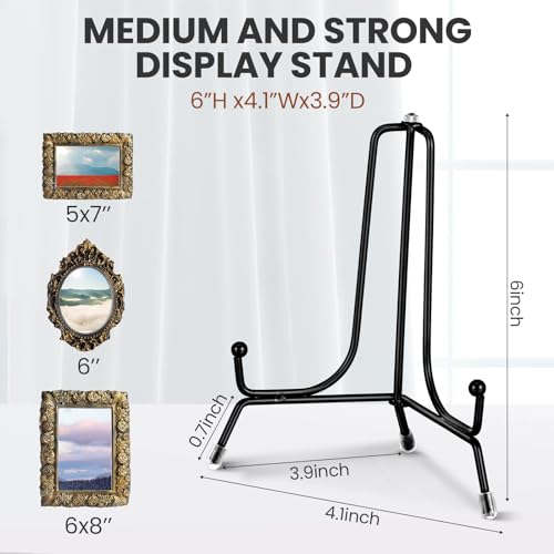 Chumia 18 Pcs Anti Slip Plate Stands for Display, Black, 6 Inch - size: 6 Inch