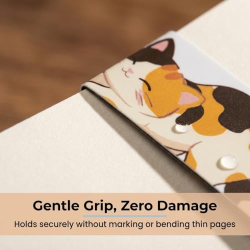 Cat Bookmark Bookmarks Set of 10 - Cozy Sleeping Kitty Page Clips with Relaxing Poses, Cute Book Accessories for Cat Lovers & Slow Living Fans - size: S-Sleeping Cat