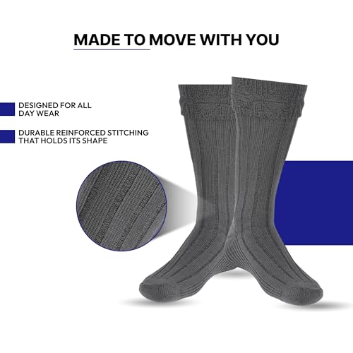 Scottish Bubbles And Square Kilt Hose for Men, Ribbed Socks for USA Shoe Sizes - color: Light Grey, size: Large