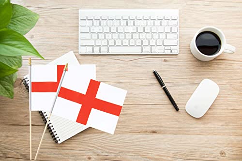 25Pack Small England Flag Handheld Mini English Flag on Stick 5x8 Inch - color: England