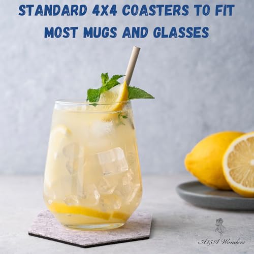 A&A Wonders Premium Felt Coasters for Drink, Two-Tone Reversible, Absorbent Felt Protects Furniture, Table, Anti Slip, Suitable for Drinks & All Table Types (Light Gray/Dark Gray, Hexagon 18 Pack) - color: Light Gray/Dark Gray, size: Hexagon 18 Pack
