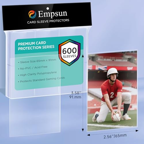 Empsun Penny Soft Sleeves Trading Card Sleeves | 600ct Clear of 2.56"x3.58"