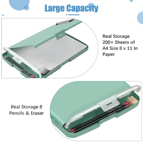 Hongri Clipboard with Storage with Pencil Case, 8.5 x 11 Storage Clip Board - color: Dark Green