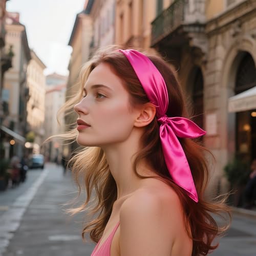 1 Piece of Square Satin Scarf Wrap Ribbon Neck Scarfs Halloween Retro Costume (23.62" x 23.62") - color: Peach Red