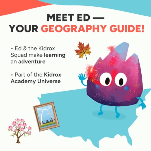 Kidrox Flashcards: Learn the 50 U.S. States – Pull-Tab Geography Game for Kids Ages 6+ | State Maps, Flags & Capitals | Includes U.S. Map Poster - color: Learn the Us States