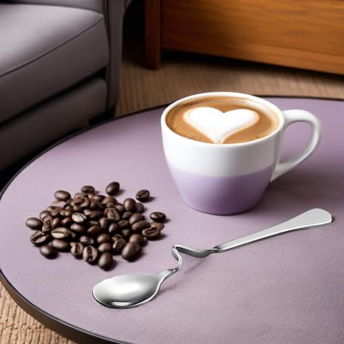 4pcs Stainless Steel Hanging Spoon Set 7.28in Curved Handle Coffee Stirrer Spoons for Tea Honey Jam Dessert Milk Home Kitchen Serving
