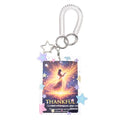 Cute Star Acrylic Photo Card Holder Keychain - color: Purple Stars