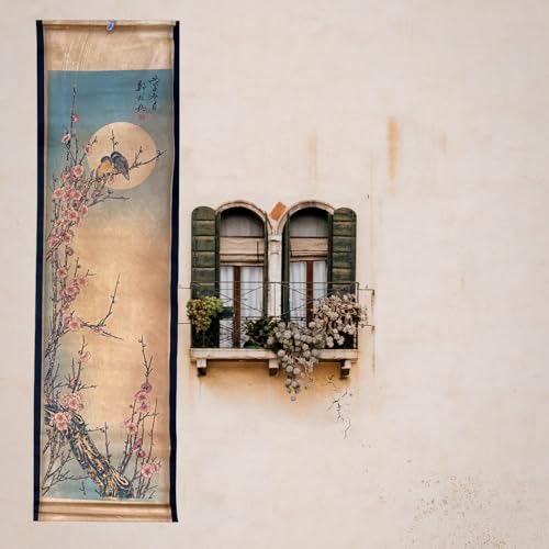 Wall Art Poster Prints Painting Scroll Hang Decor Plum Bossom Flower Bird - color: F1