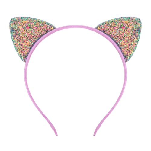 Cat Ears Headband Mermaid Glitter Non Shed Kitty Ears - color: Mermaid Color