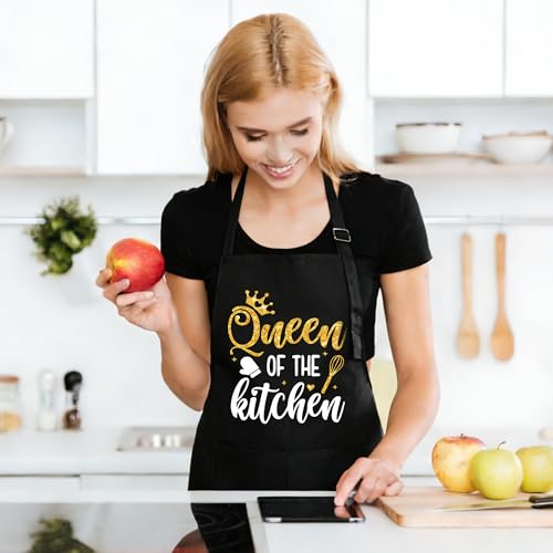 Funny Black Apron with Pockets for Man,Dad,Husband,Father in Law,Chef Daddy Women Grilling Apron BBQ Cooking Gifts - color: Apron-2