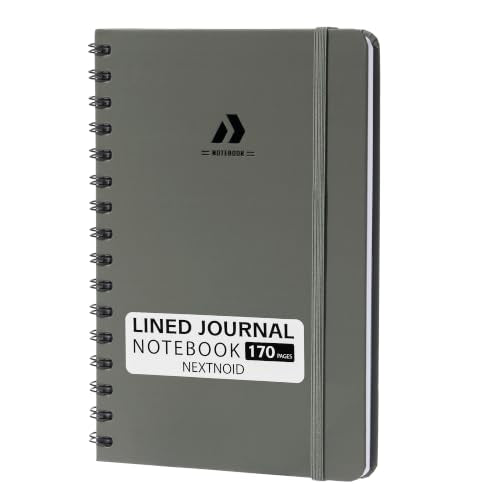Nextnoid A5 Lined Spiral Notebook - 170 Pages, College Ruled, Sage Stone - color: ac-Sage Stone