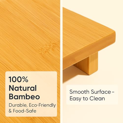 Bamboo Sushi Plate Japanese Style Sushi Serving Tray, Wooden Sushi Board & Sashimi Platter – Natural Eco-Friendly Bamboo Tableware for Sushi Rolls, Nigiri & Appetizers (9.45" × 5.91", Count, 2) - size: 9.45" × 5.91"