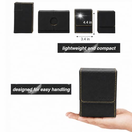 Venssu MTG Deck Box with Commander Display Window (Black&Yellow, 1 window) - color: Black and Yellow