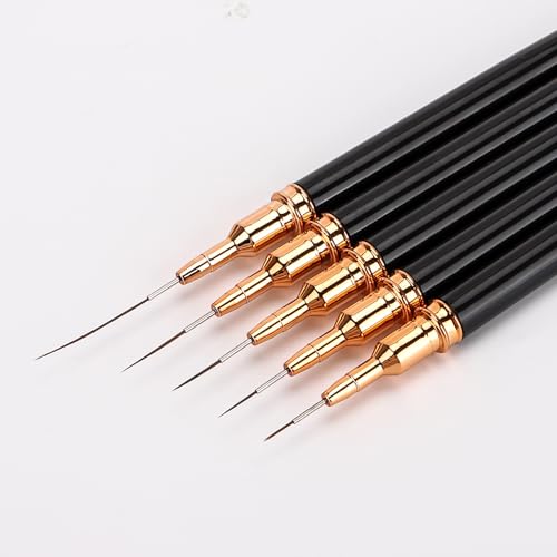 15 - Piece Black Nail Art Liner Brush Set | Fine - Tip Brushes for Intricate Nail Designs - color: 3 Pcs - Black