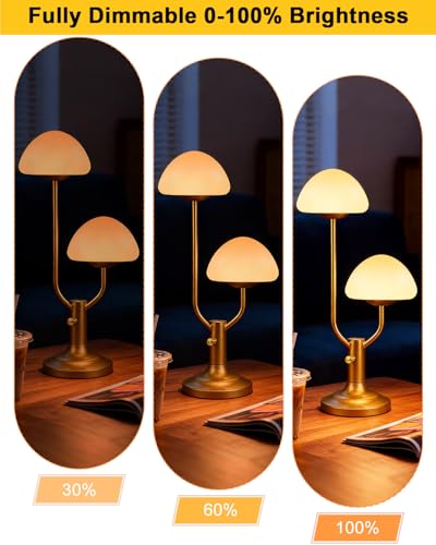 Lightdot Gold Mushroom Table Lamp for Bedroom Dimmable Cute Desk Lamp - color: 07-Gold-Mushroom-2U