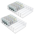 2 Packs Mail Organizer Plastic Cash Tray for Desk - 8 Slots File Organizer Clear Desktop Bill Divider Holder for Paper Envelope Document Book Money Eyeshadow Makeup Palette