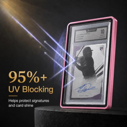 PSA Slab Case, Magnetic 9-Point Lock Display Protector,Magenta - color: Magenta