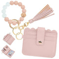 Wristlet Wallet for Women with Keychain – RFID Card Holder Small Wallet Wristlet with Key Ring - color: Pink, style: Classic