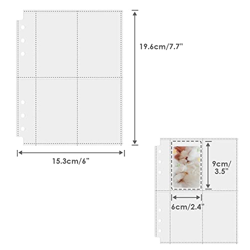 4 Pocket Pages 3.5"x2.4", 30 Pack Sheet Protectors for A5 Binder - size: 4-Pocket Page