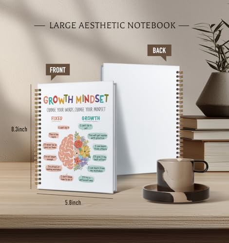 Growth Mindset Notebooks for women-Heart Inspirational Spiral Journal Quotes For Men Friends Gifts On Birthday Christmas Mother's Day, Little Reminder Gold Spiral Bound Hardcover,5.8"x8.3" - color: Growth mindset