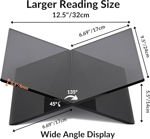 Honygebia Black Acrylic Book Stand, Cross Frame Open Display Holder - color: Black