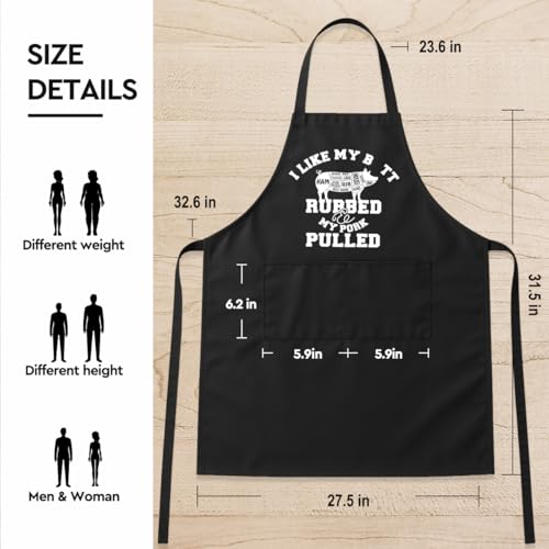 Funny Black Grill Apron with Pockets for Man,Dad,Husband,Father in Law,Chef Daddy Grilling Apron BBQ Cooking Gifts - color: Funny Dirty Apron-1