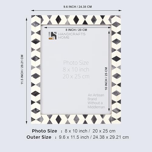 Handicrafts Home Handmade Bone Inlay Modern Grey & White Picture Frame,6x4 - color: ARTIC-MOSS- Grey White, size: 8X10