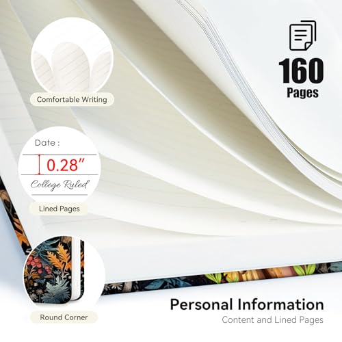 Lined Spiral Journal Notebook for Work A5, 160 Pages, Mushroom - color: Mushroom