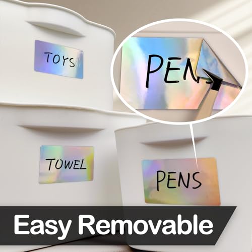 JIEHENG 170Pcs Laser Removable Labels for Jars with 2 Liquid Chalk Marker - color: Laser
