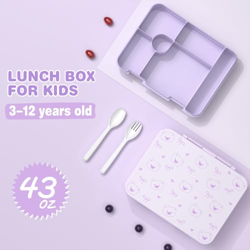 ACESAK 4PCS Backpack for Girls with Leakproof Bento Box (Purple) - color: Purple