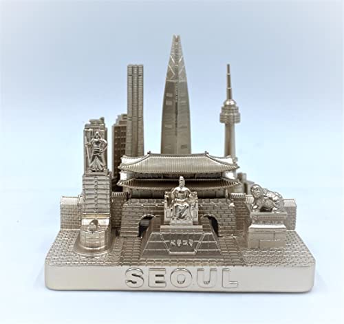 ZIZO Modern The World Landmarks Model Buildings City Skyline Statue for Home Decor for Boy Friends Gold 4" (Seoul) - color: Seoul
