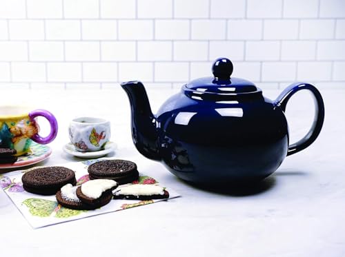RSVP International Stoneware Teapot Collection, Microwave and Dishwasher Safe, 16 oz, Blue - color: Blue, size: 16 oz
