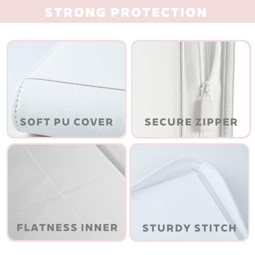 White Card Binder 4 Pocket, Trading Card Binder with Zipper, Holds 160 Card - color: White