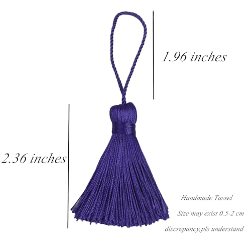 20Pcs 4.3 Inch Silky Mini Craft Tassels for Earrings, Souvenir(Dark Purple) - color: Deep Purple