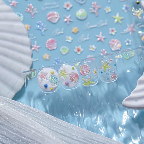 5D Embossed Under The Sea Stickers for Nail Art, Jelly Fish (to5074) - style: to5074